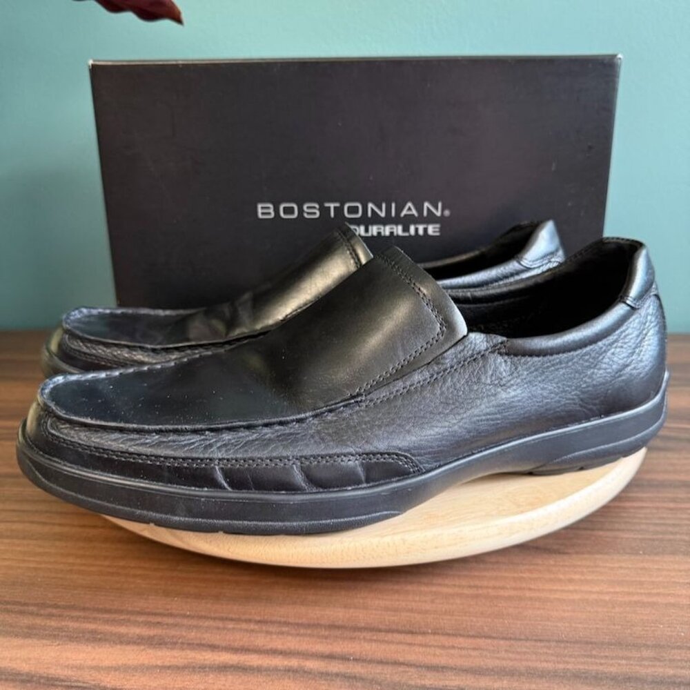 Bostonian Jolliet Mens Black Leather Loafers Size 13 M Duralite